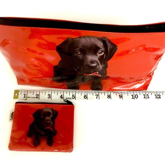 Catseye London Black Lab Puppy 2 Piece Travel Wash Bag and Coin Storage Set - Picture 2 of 5
